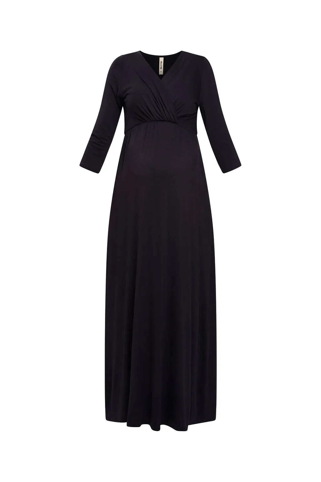 3/4 Sleeve V-Cut Maternity Maxi Dress