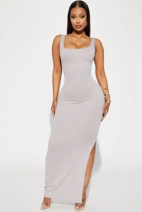 Alexis Ribbed Maxi Dress - Silver