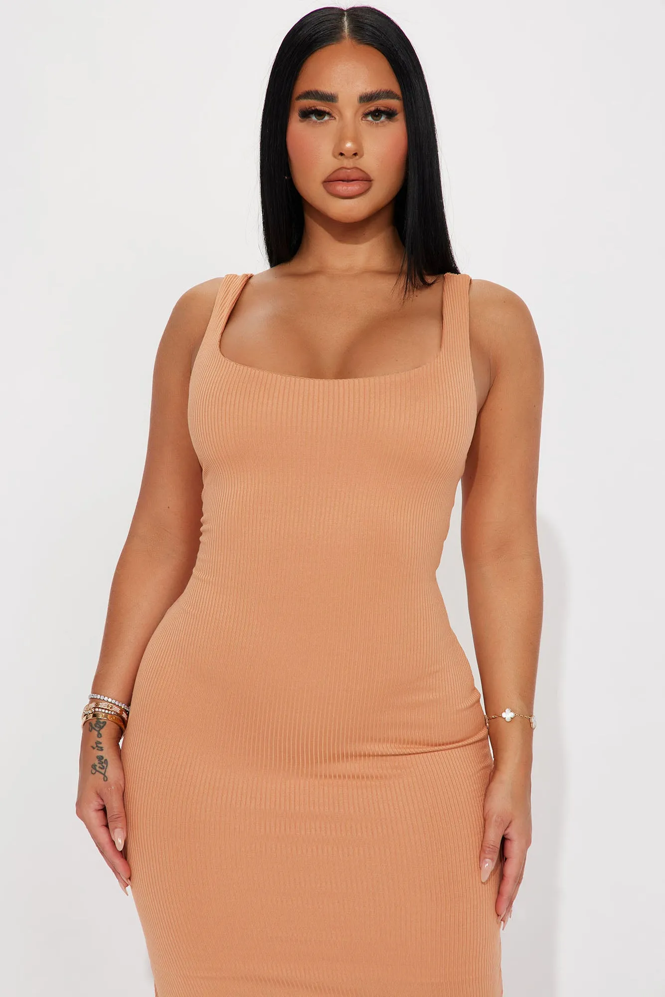 Alexis Ribbed Maxi Dress - Tan