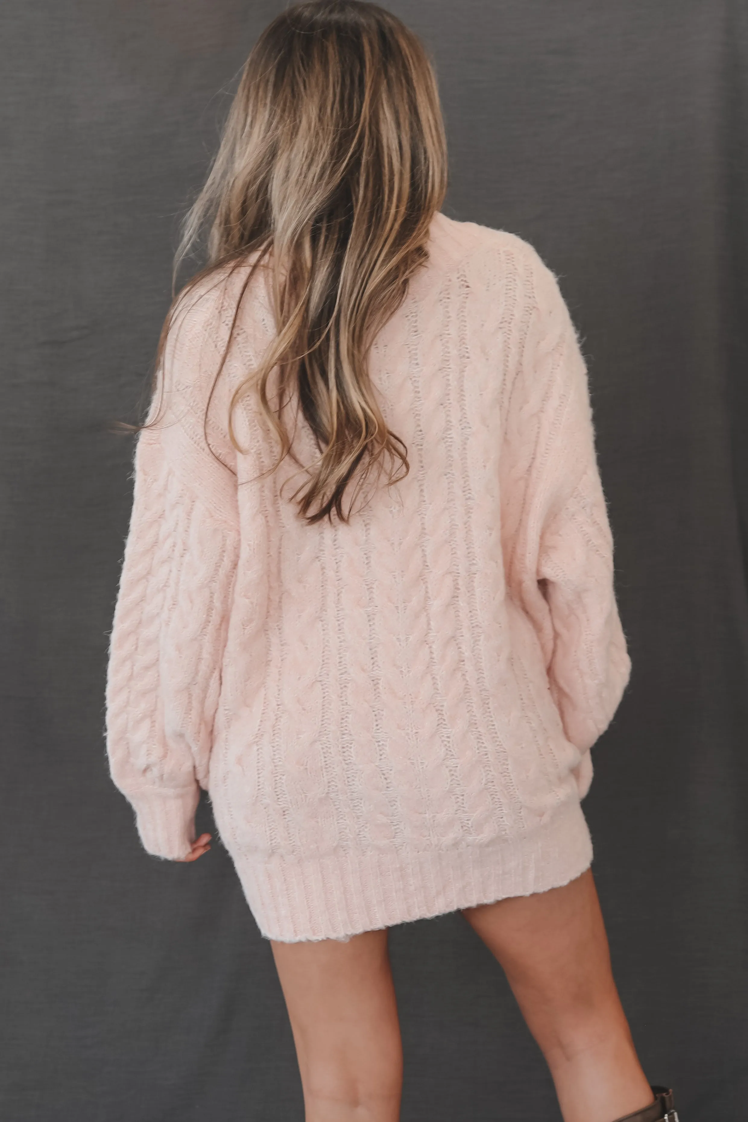 DEAL A Cozy Princess Pink Stockholm Oversized Tunic Dress Sweater