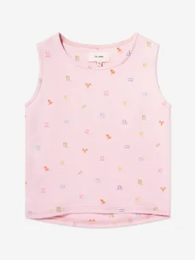 DL1961 Girls Marcie Star Signs Tank Top in Pink