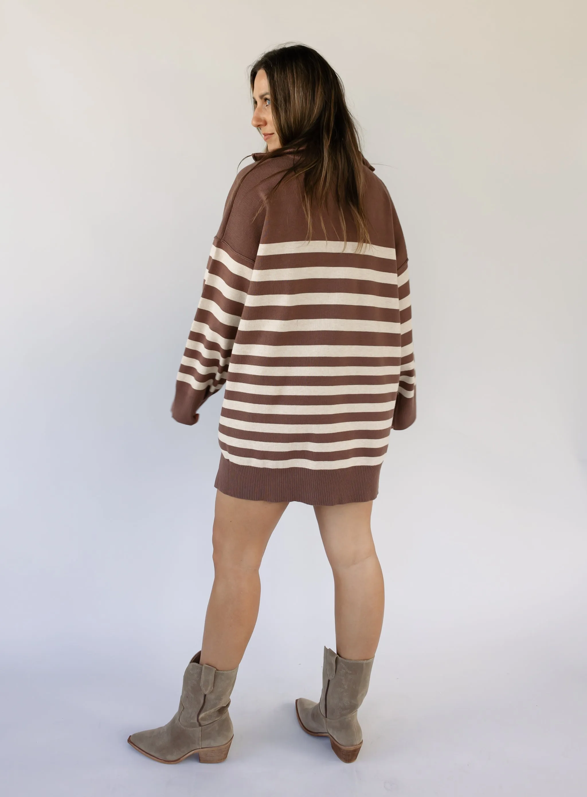 Isola Striped Half Zip Mini Dress - Final Sale