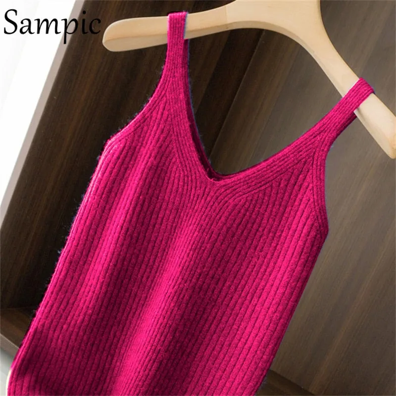 Joskaa Christmas Gift Sampic Cardigans Dress Women 2024 Winter Oversized V Neck Knitted Long Sleeve Cardigans Tops Casual Sexy Club Sweater Outwear