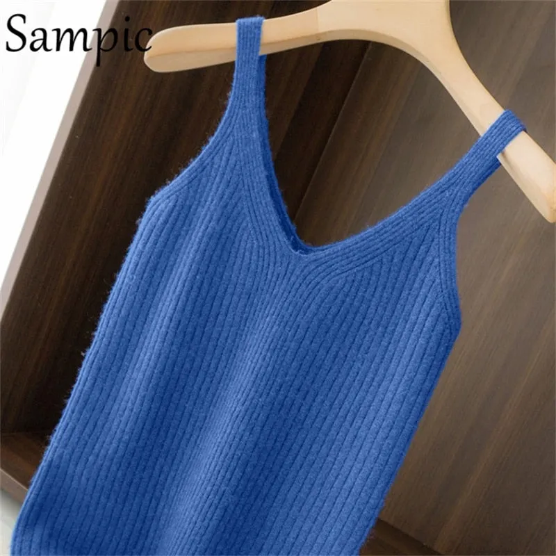 Joskaa Christmas Gift Sampic Cardigans Dress Women 2024 Winter Oversized V Neck Knitted Long Sleeve Cardigans Tops Casual Sexy Club Sweater Outwear