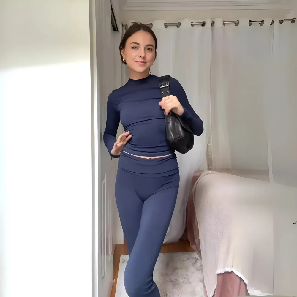 Lounge Set With Sleeve Top And Flared Pants