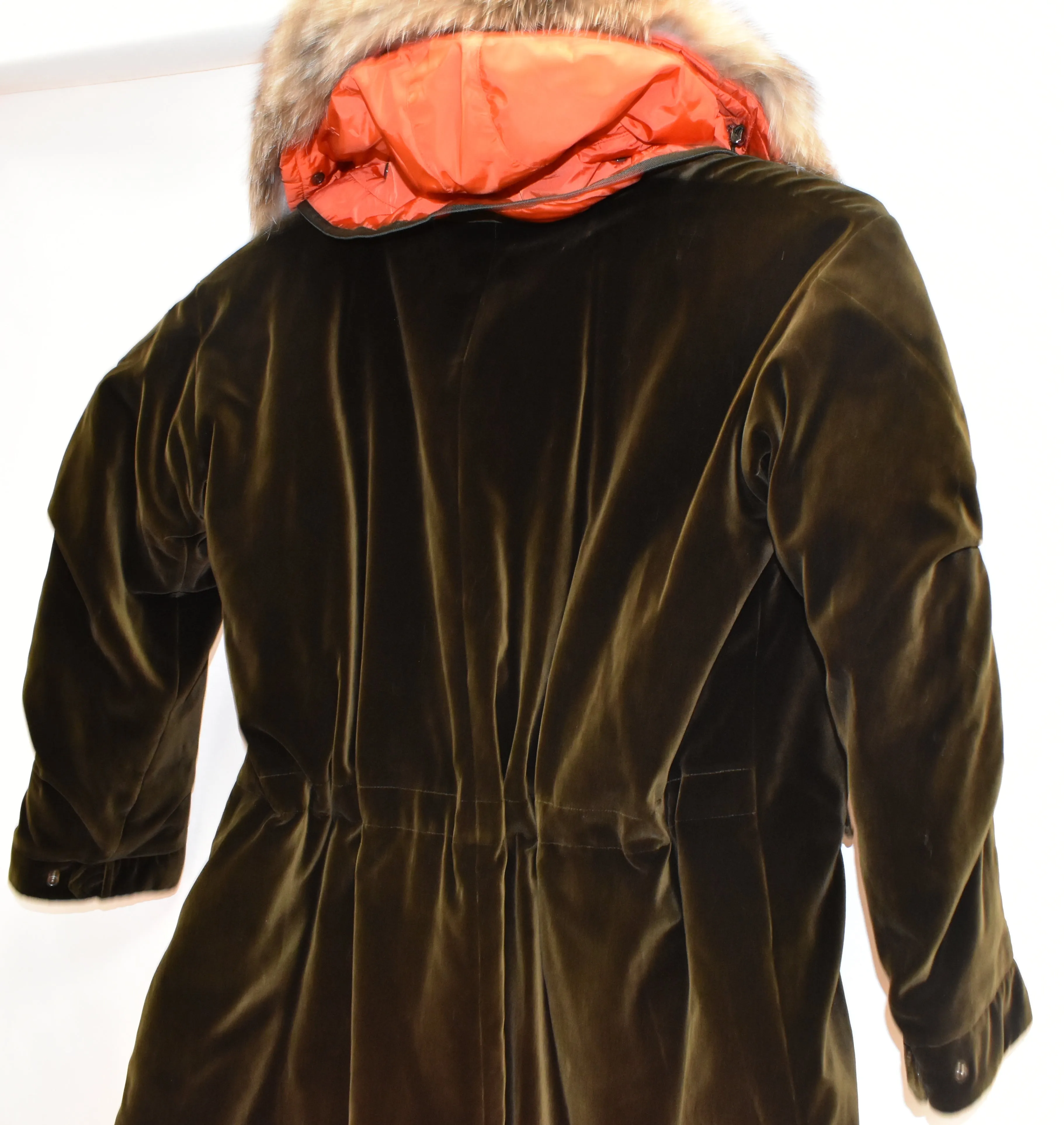 Moncler  Tadorne Velvet Down Coat with Genuine Fox