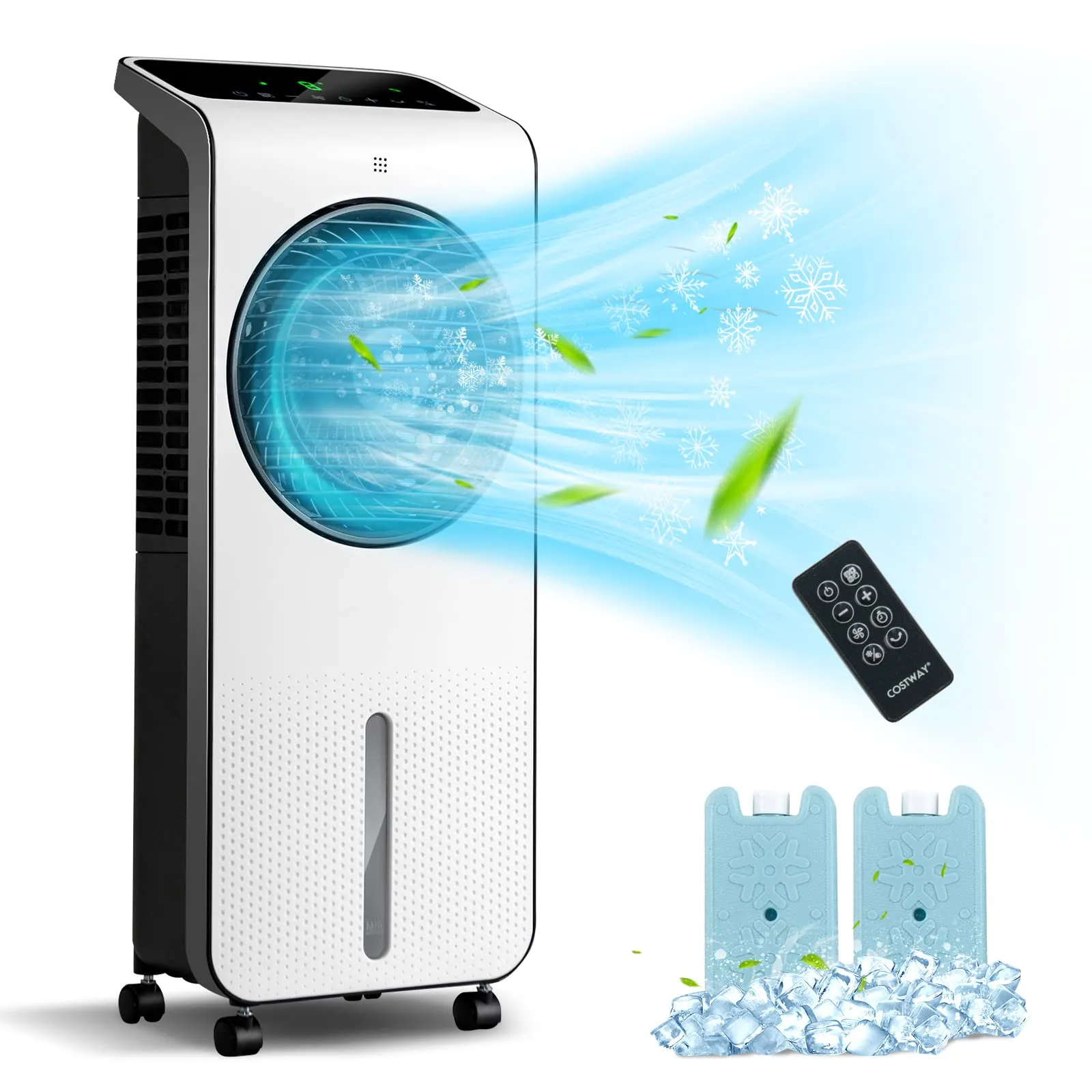 Portable Evaporative Air Cooler, 3-in-1 Swamp Cooler w/ Remote Control