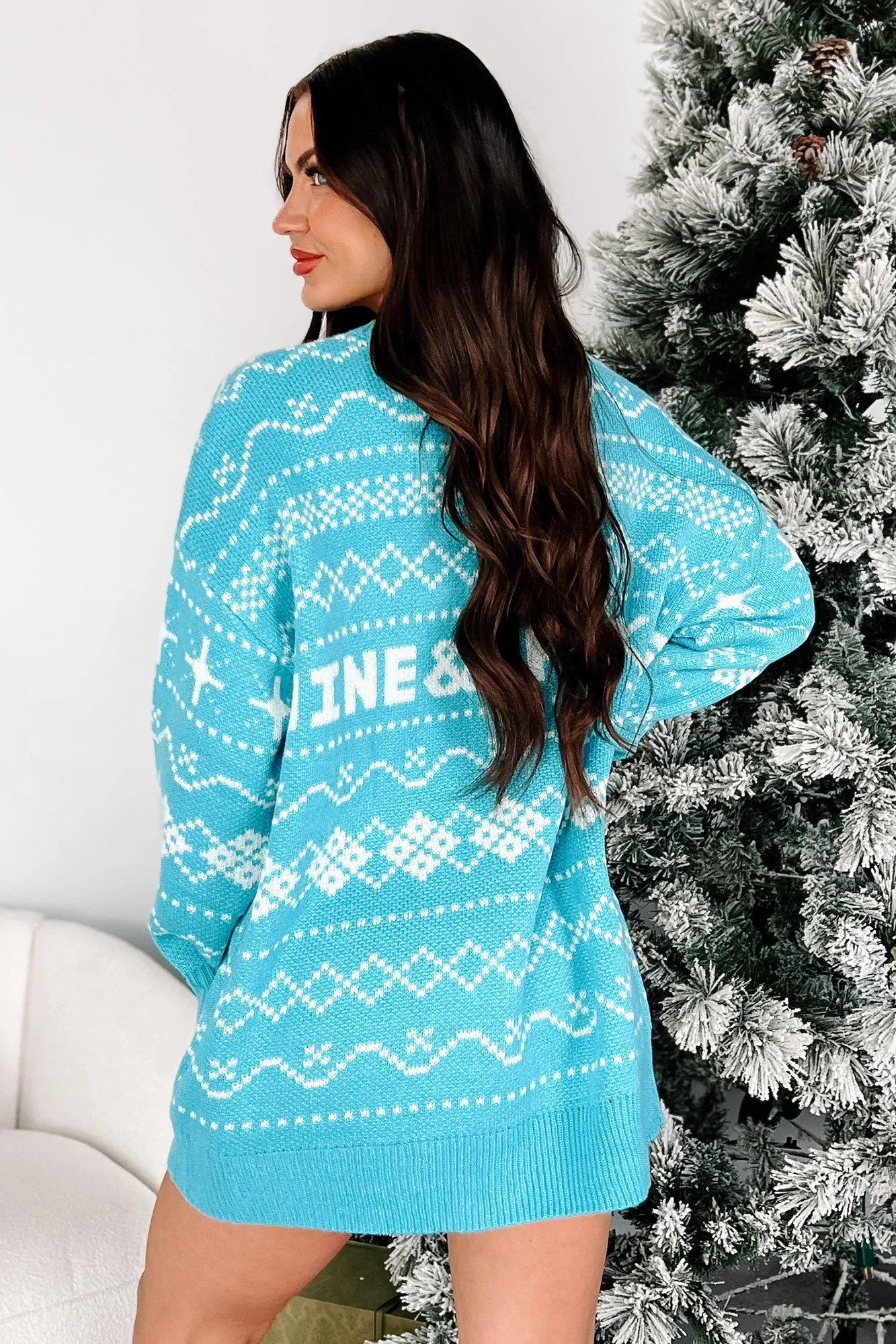 "Shine & Sparkle" Oversized Sweater (Sky Blue)