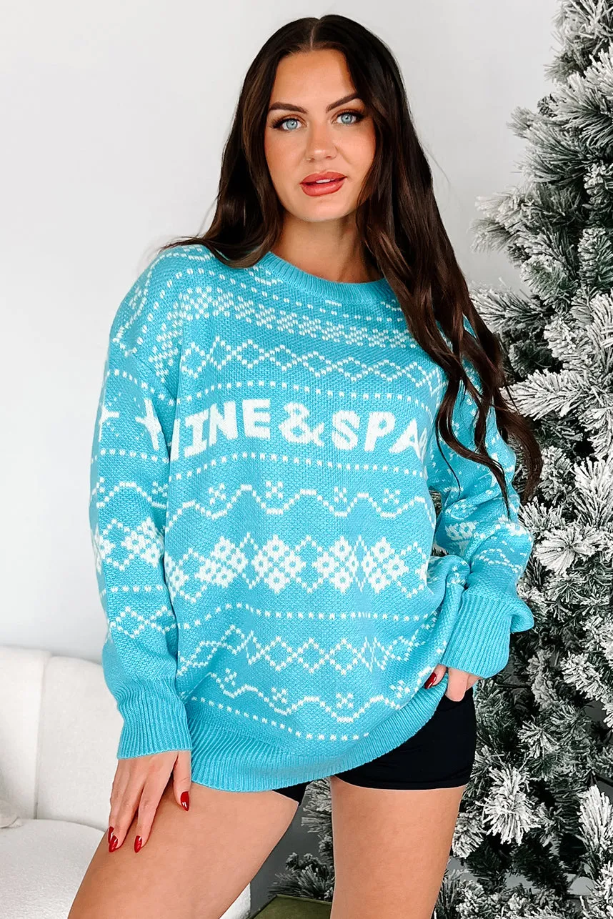 "Shine & Sparkle" Oversized Sweater (Sky Blue)