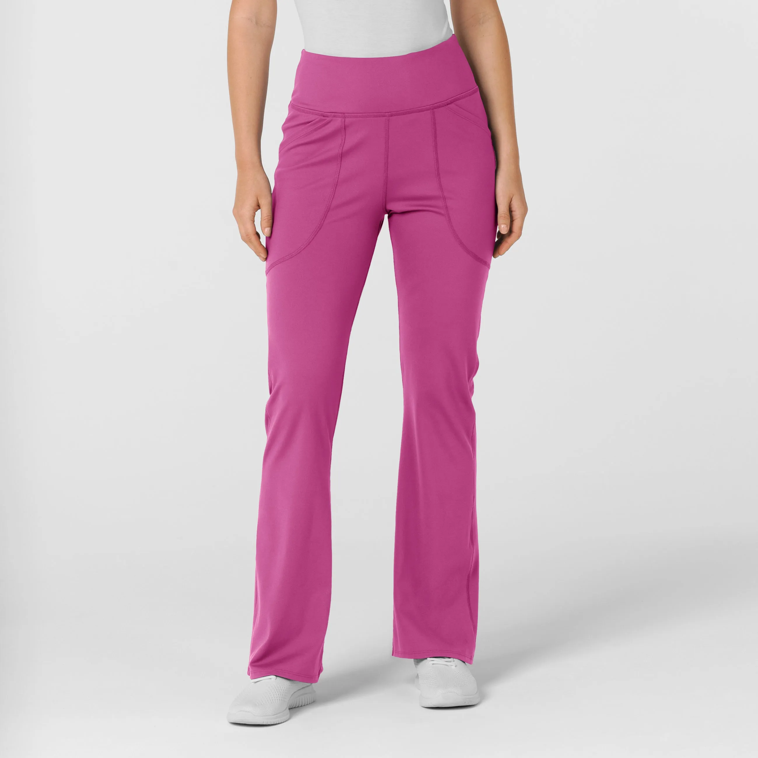 RENEW Knit Women's Flare Yoga Scrub Pant - Raspberry