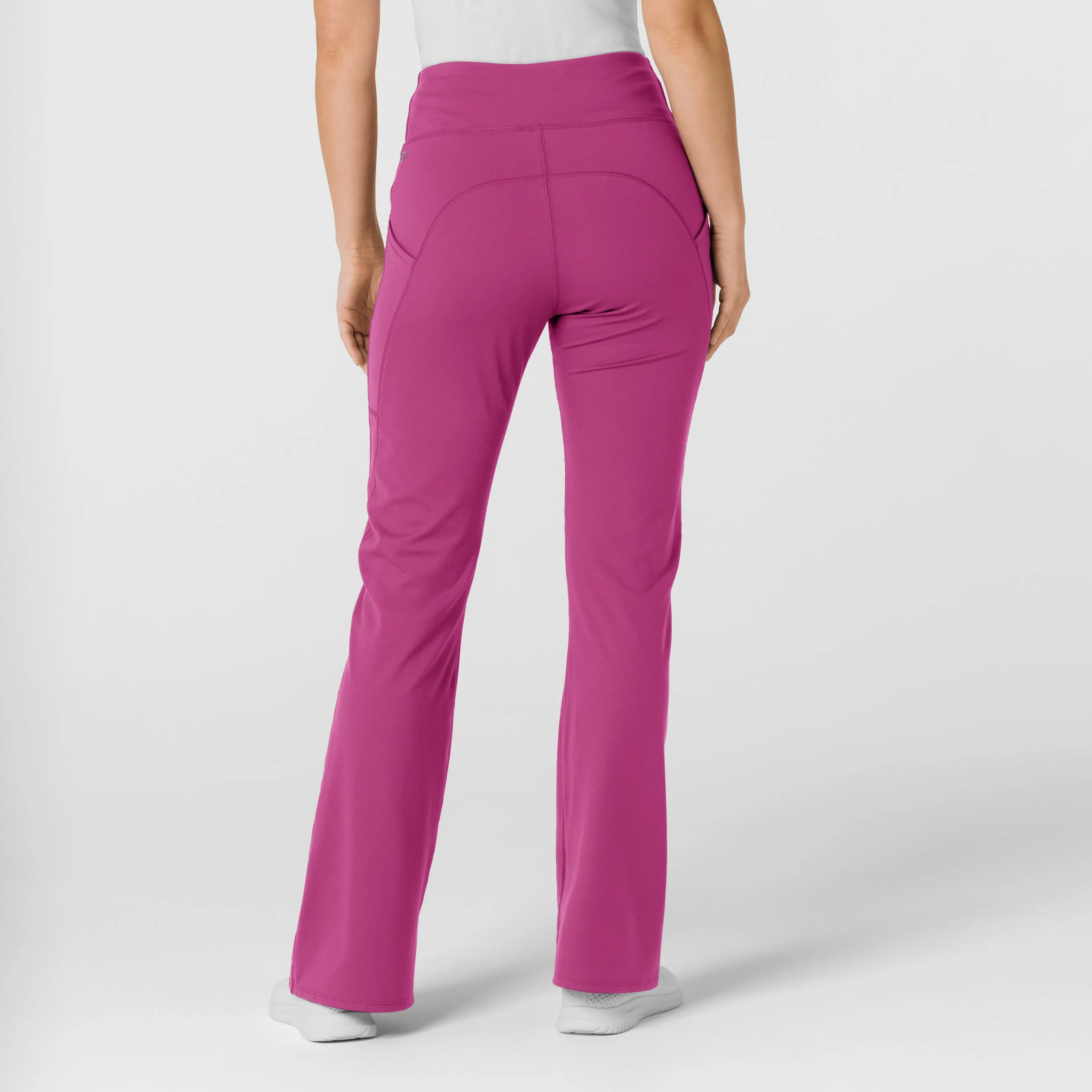 RENEW Knit Women's Flare Yoga Scrub Pant - Raspberry