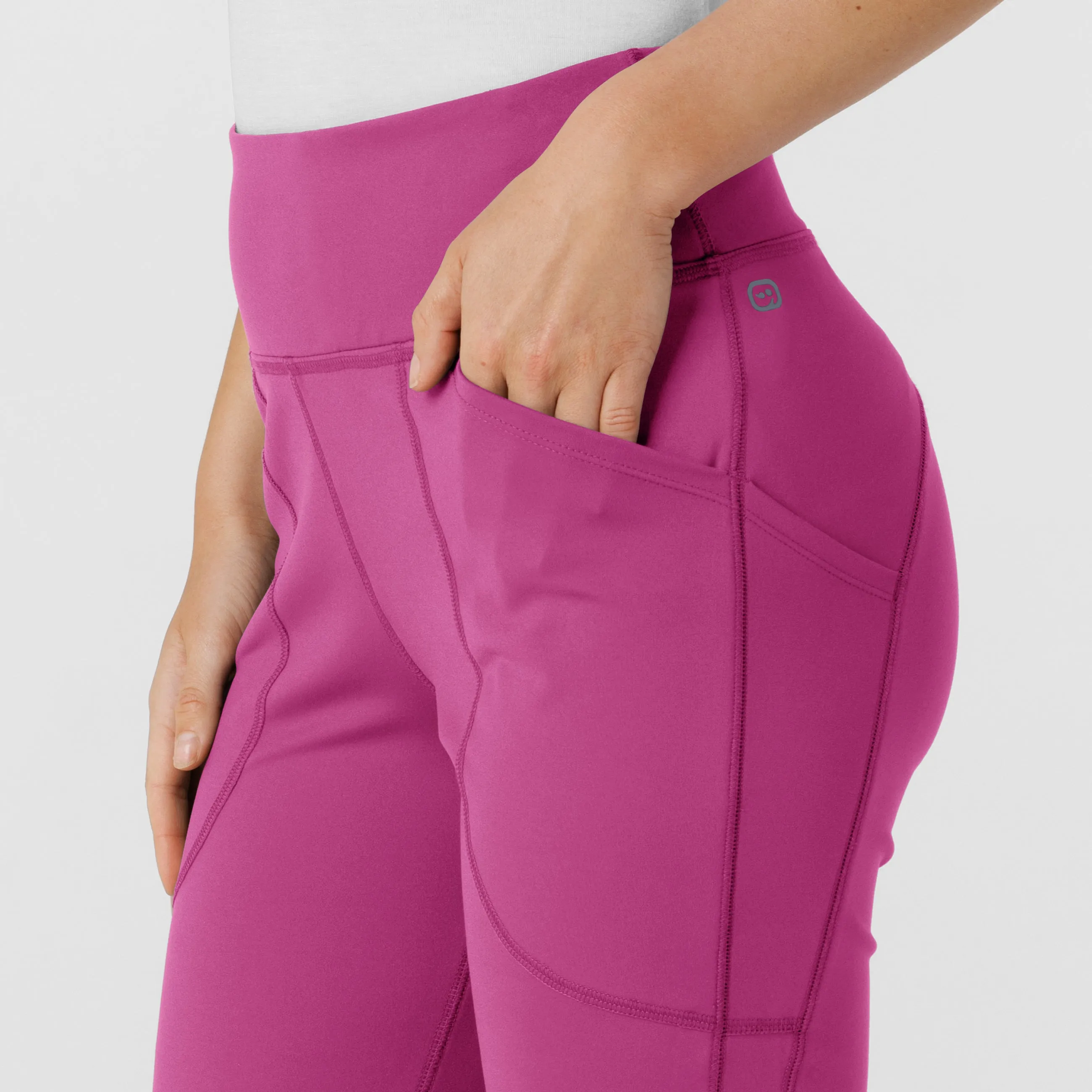 RENEW Knit Women's Flare Yoga Scrub Pant - Raspberry