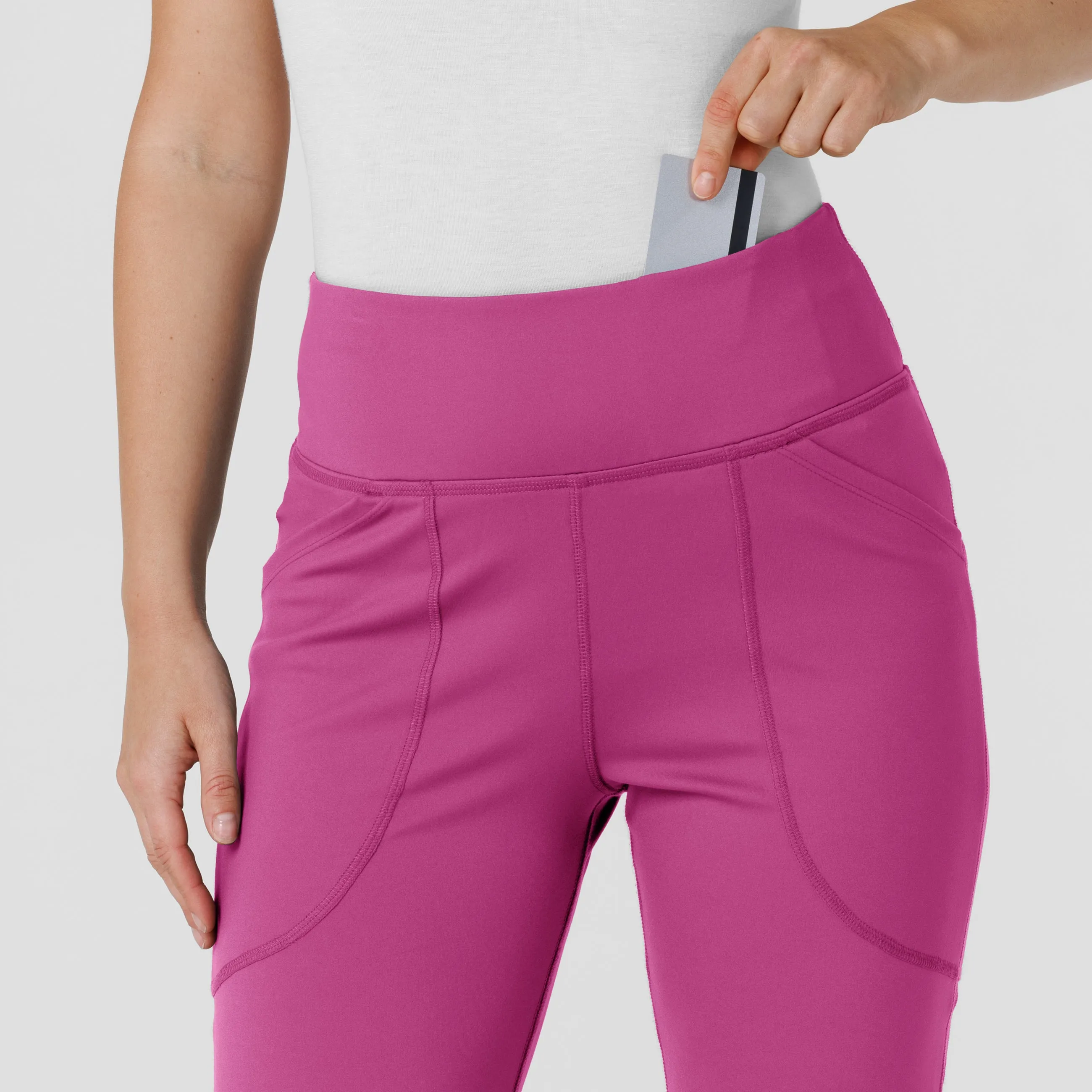 RENEW Knit Women's Flare Yoga Scrub Pant - Raspberry