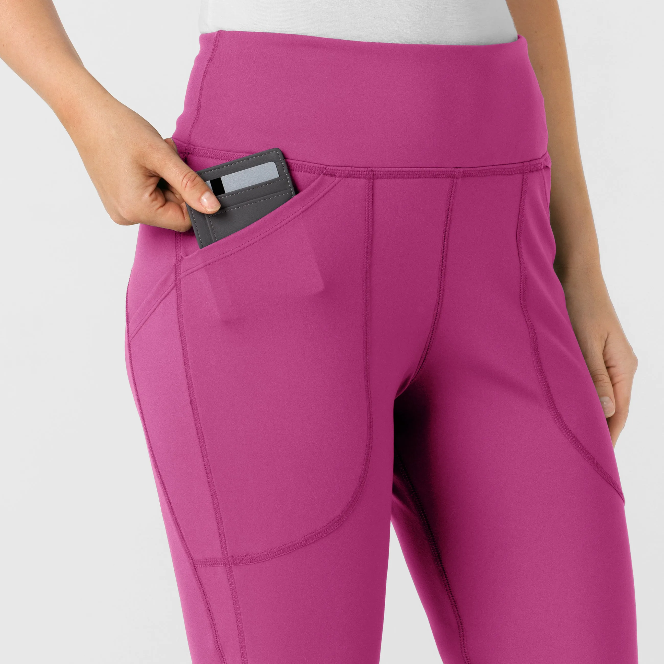 RENEW Knit Women's Flare Yoga Scrub Pant - Raspberry