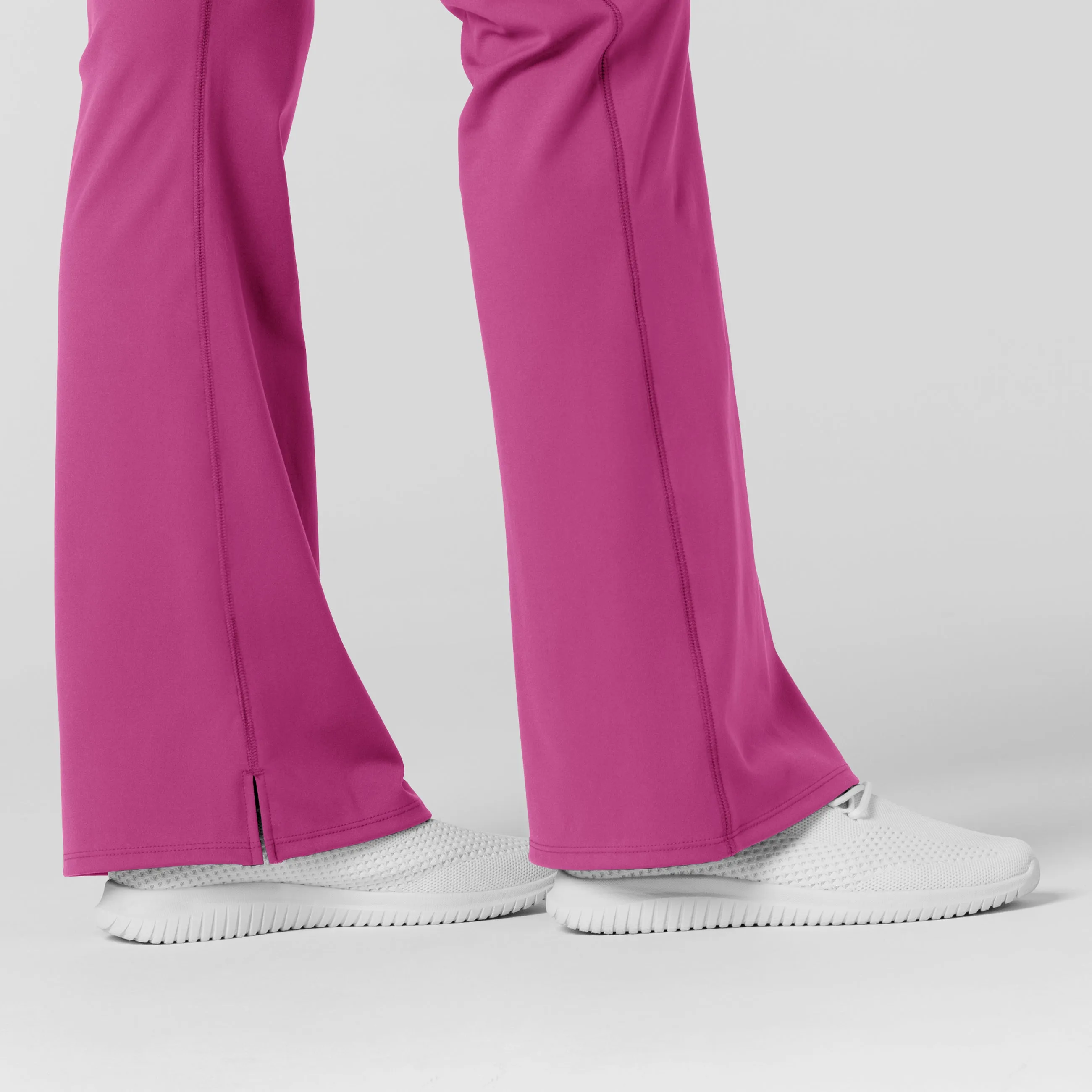RENEW Knit Women's Flare Yoga Scrub Pant - Raspberry