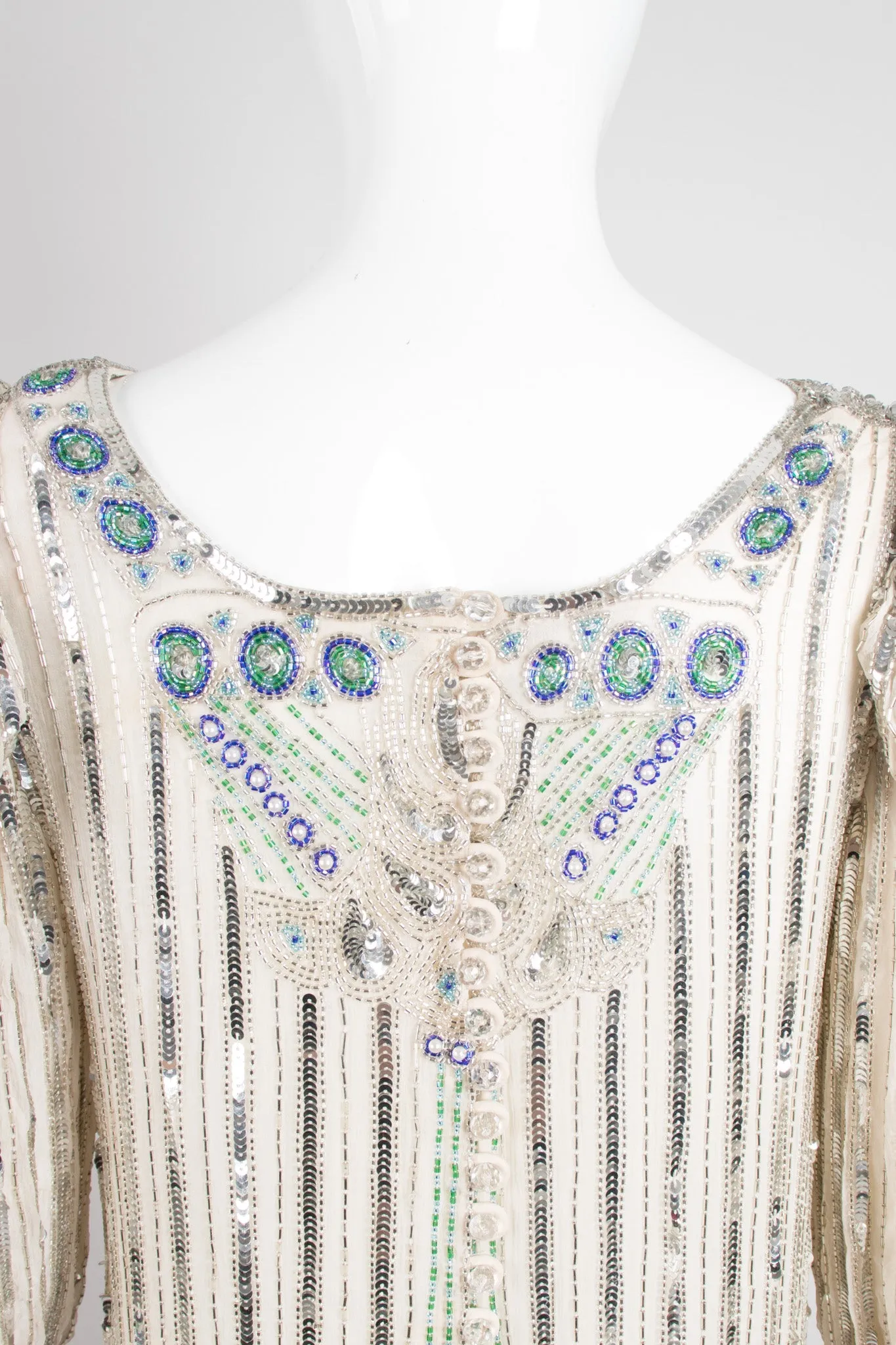 Sequined Puff Sleeve Deco Dress