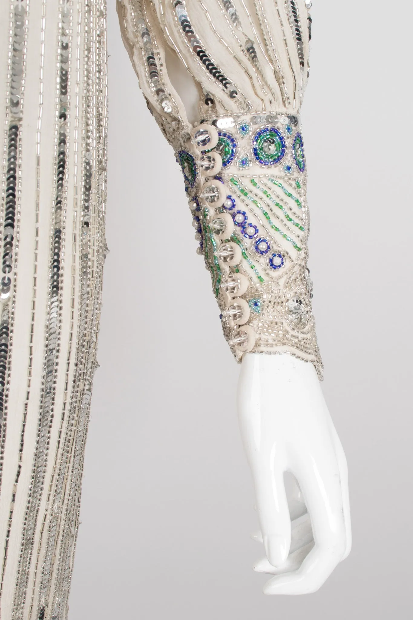 Sequined Puff Sleeve Deco Dress