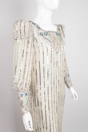 Sequined Puff Sleeve Deco Dress