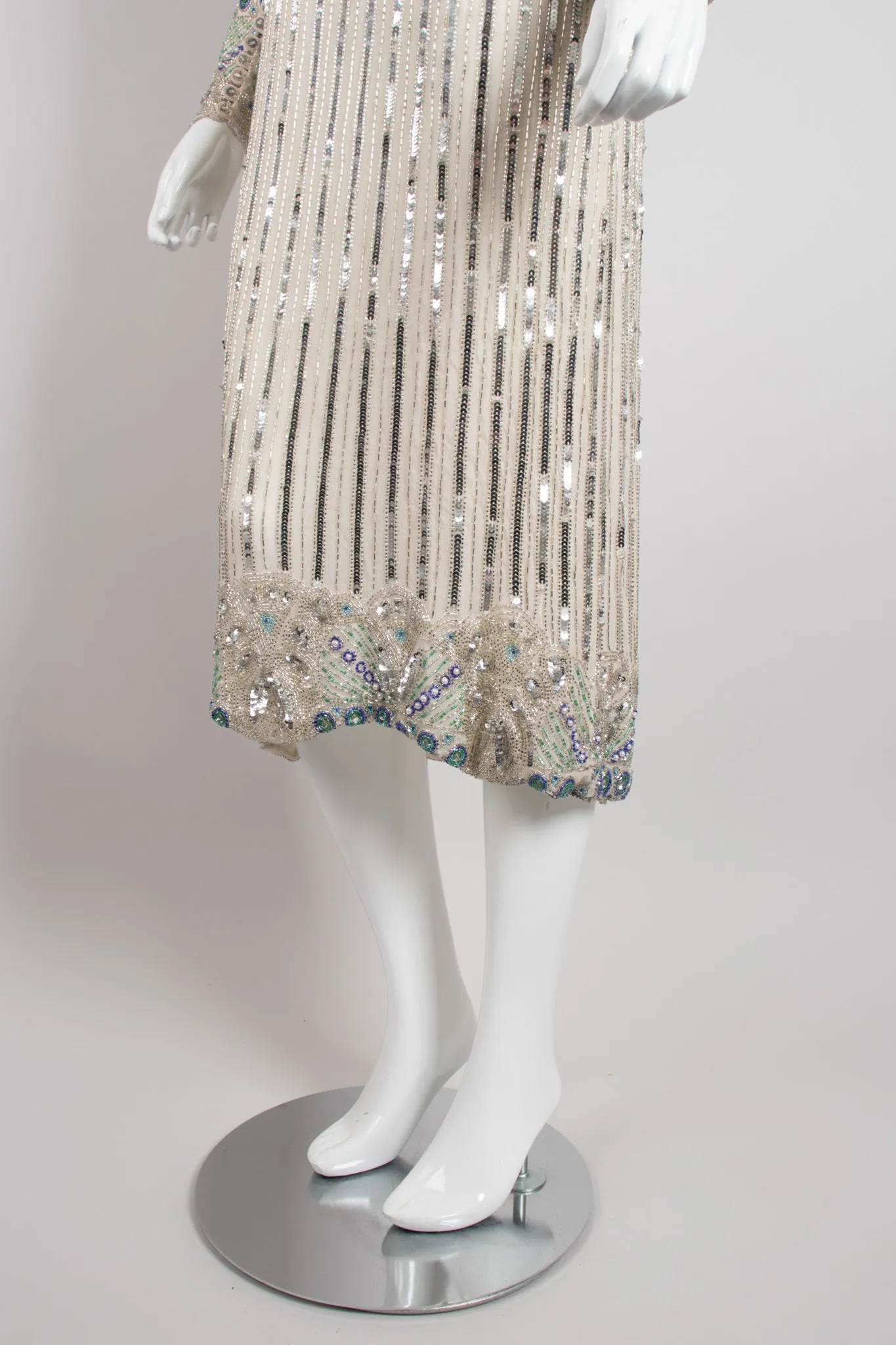 Sequined Puff Sleeve Deco Dress