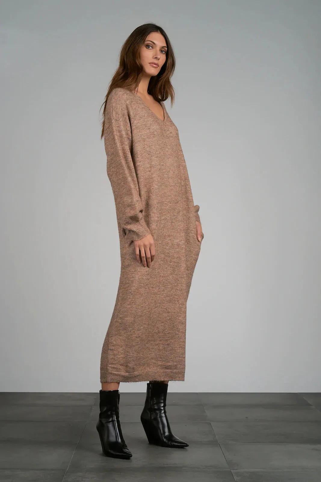 The Tahoe Sweater Dress - Taupe