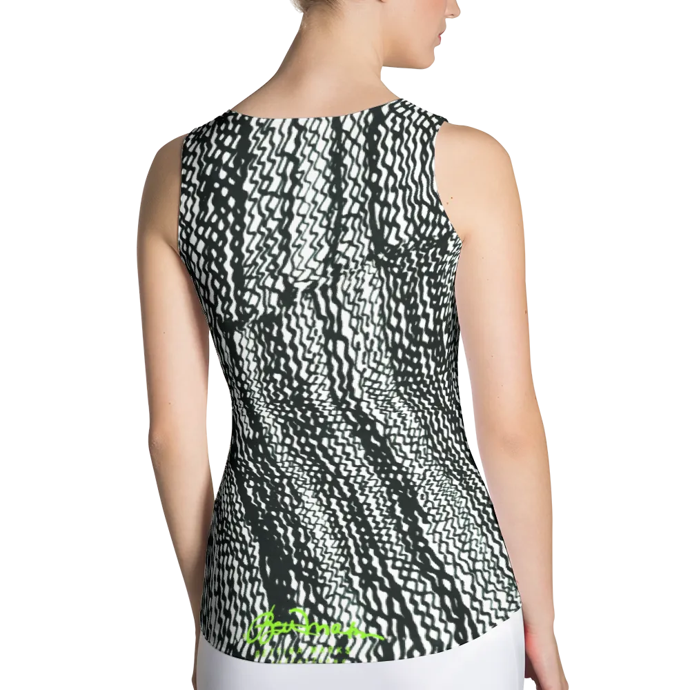 Tire Scribbles Fitted Tank Top