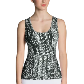 Tire Scribbles Fitted Tank Top